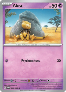 Pokemon 151 Abra 063/165 Deutsch - Sammelkarten