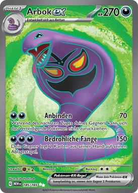 Pokemon 151 Arbok-ex 185/165 Deutsch - Holo / Near Mint - Sammelkarten