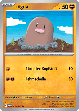 Pokemon 151 Digda 050/165 Deutsch - Sammelkarten