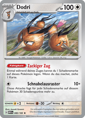 Pokemon 151 Dodri 085/165 Deutsch - Holo / Near Mint - Sammelkarten