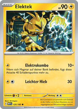 Pokemon 151 Elektek 125/165 Deutsch - Sammelkarten