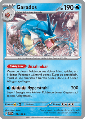 Pokemon 151 Garados 130/165 Deutsch - Holo / Near Mint - Sammelkarten