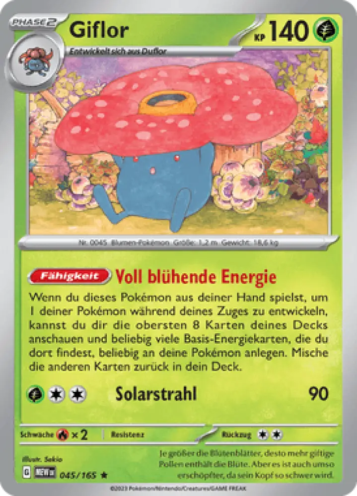 Pokemon 151 Giflor 045/165 Deutsch - Holo - Sammelkarten