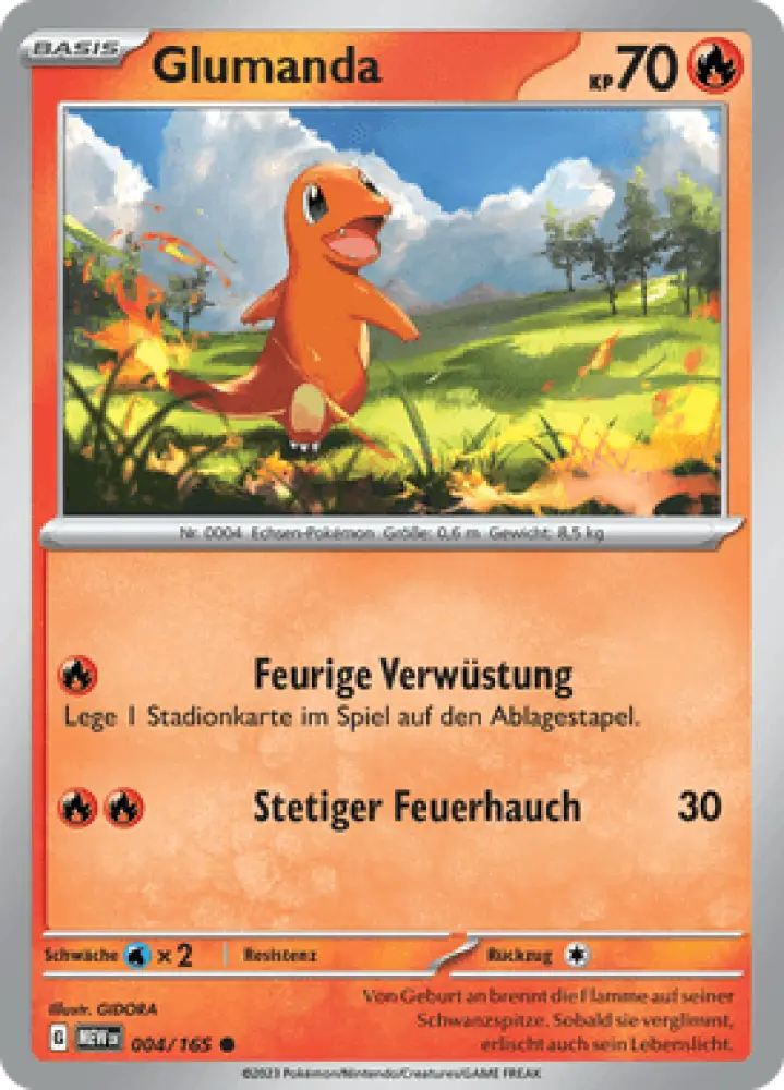 Pokemon 151 Glumanda 004/165 Deutsch - Sammelkarten