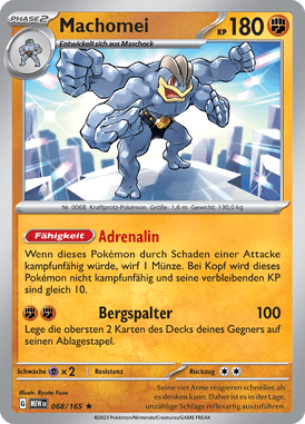 Pokemon 151 Machomei 068/165 Deutsch - Sammelkarten