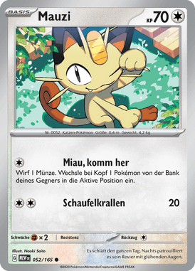 Pokemon 151 Mauzi 052/165 Deutsch - Sammelkarten