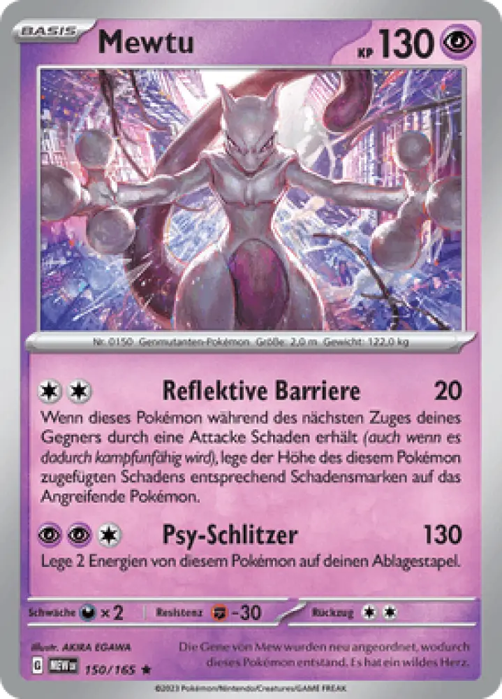 Pokemon 151 Mewtu 150/165 Deutsch - Holo - Sammelkarten