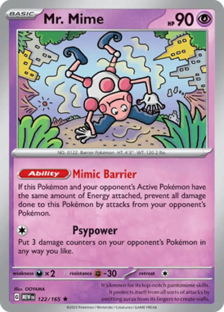 Pokémon 151 Mr. Mime 122/165 Englisch - Holo / Near Mint - Sammelkarten