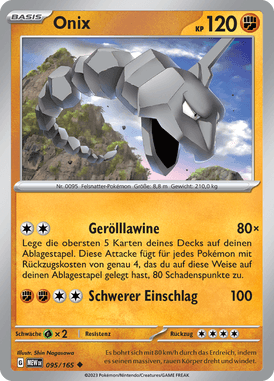 Pokemon 151 Onix 095/165 Deutsch - Sammelkarten