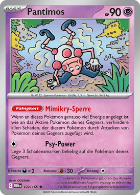 Pokemon 151 Pantimos 122/165 Deutsch - Holo / Near Mint - Sammelkarten