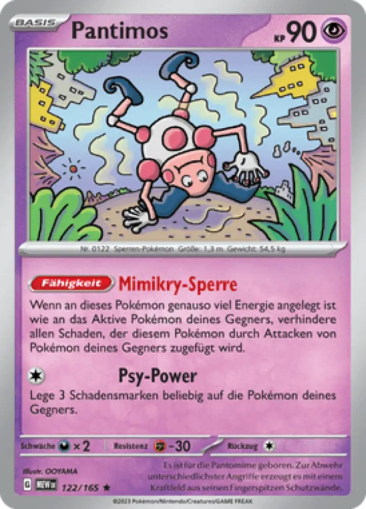 Pokemon 151 Pantimos 122/165 Deutsch - Holo / Near Mint - Sammelkarten