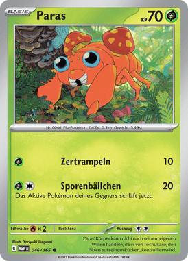 Pokemon 151 Paras 046/165 Deutsch - Sammelkarten