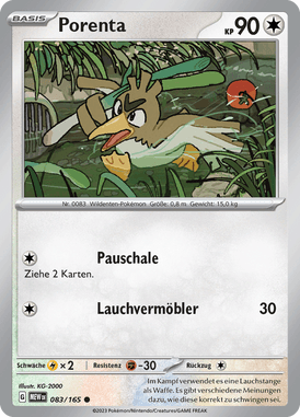 Pokemon 151 Porenta 083/165 Deutsch - Sammelkarten