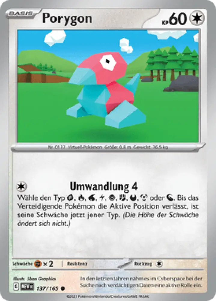 Pokemon 151 Porygon 137/165 Deutsch - Sammelkarten