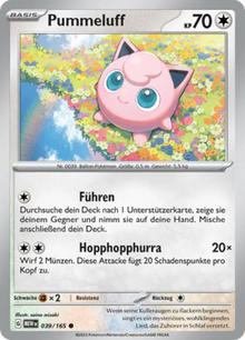 Pokemon 151 Pummeluff 039/165 Deutsch - Sammelkarten
