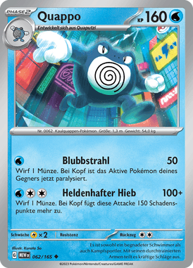 Pokemon 151 Quappo 062/165 Deutsch - Sammelkarten