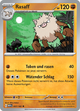 Pokemon 151 Rasaff 057/165 Deutsch - Sammelkarten