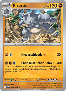 Pokemon 151 Rizeros 112/165 Deutsch - Sammelkarten