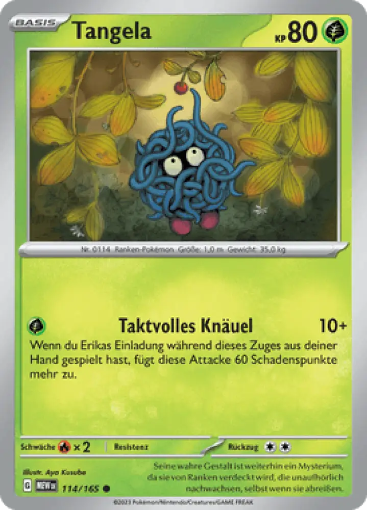 Pokemon 151 Tangela 114/165 Deutsch - Sammelkarten
