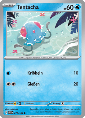 Pokemon 151 Tentacha 072/165 Deutsch - Sammelkarten