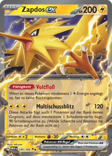 Pokemon 151 Zapdos-ex 145/165 Deutsch - Holo / Near Mint - Sammelkarten