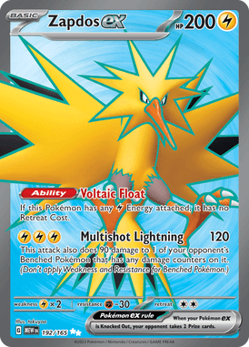 Pokémon 151 Zapdos ex 192/165 Englisch - Holo / Near Mint - Sammelkarten