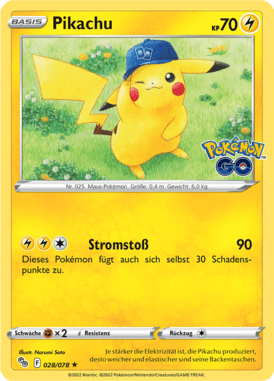 Pokémon GO Pikachu 028/078 Deutsch - Holo / Near Mint - Sammelkarten