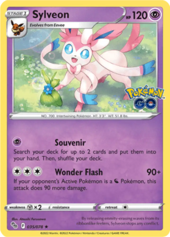 Pokémon GO Sylveon 035/078 Englisch - Holo / Near Mint - Sammelkarten