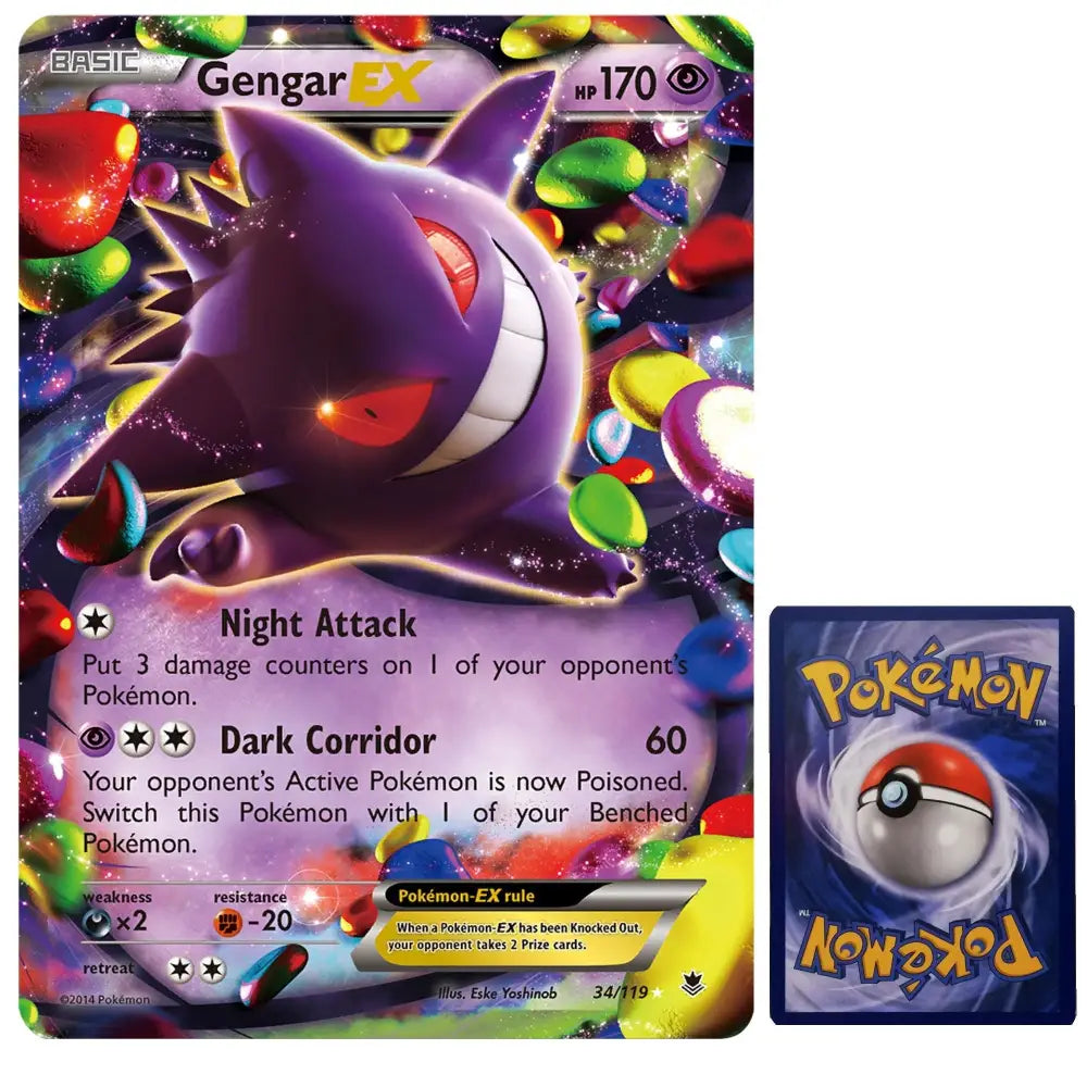 Pokemon große Gengar EX Karte Jumbo XXL 34/119 Englisch