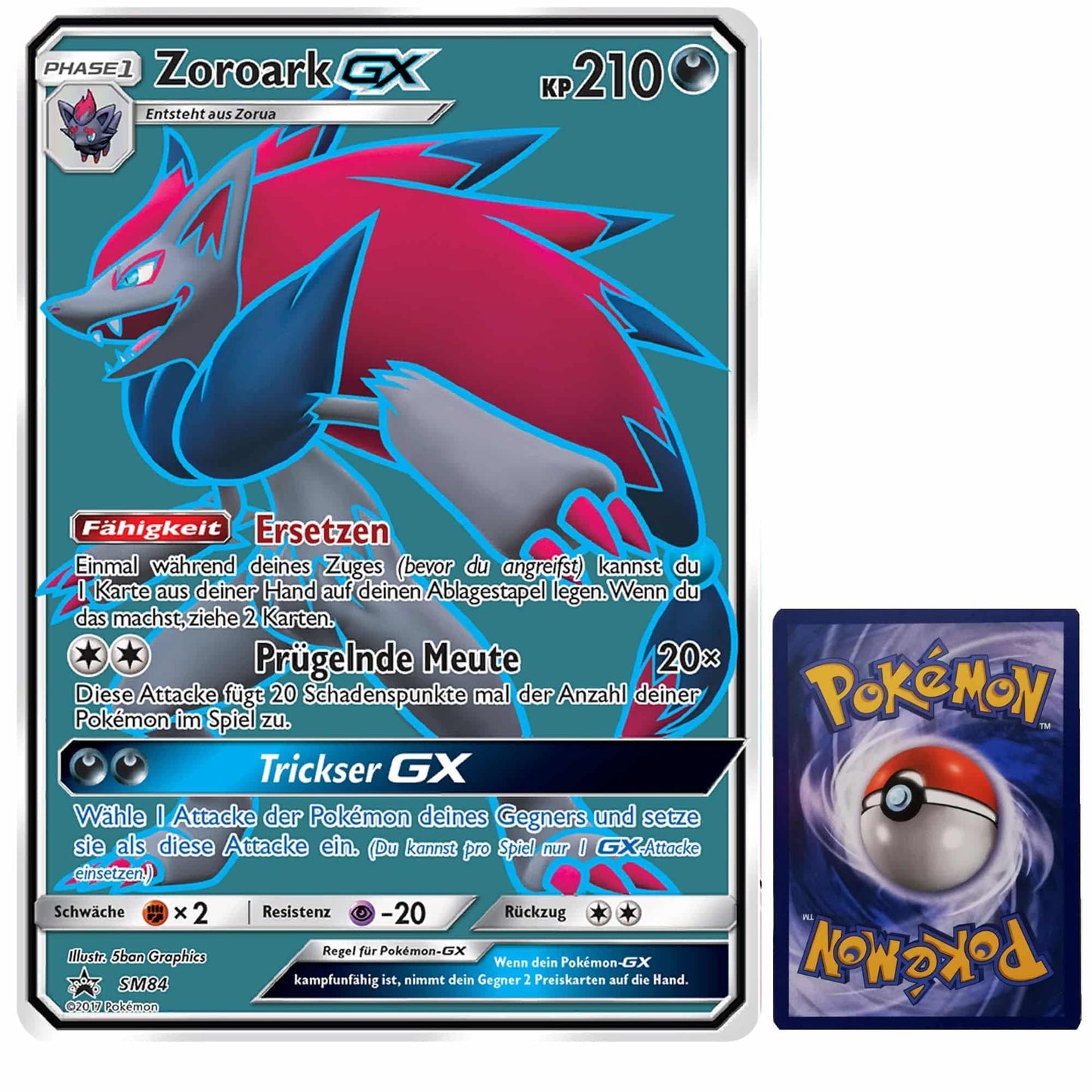 Pokemon große Karte Zoroark Jumbo XXL SM84 Deutsch