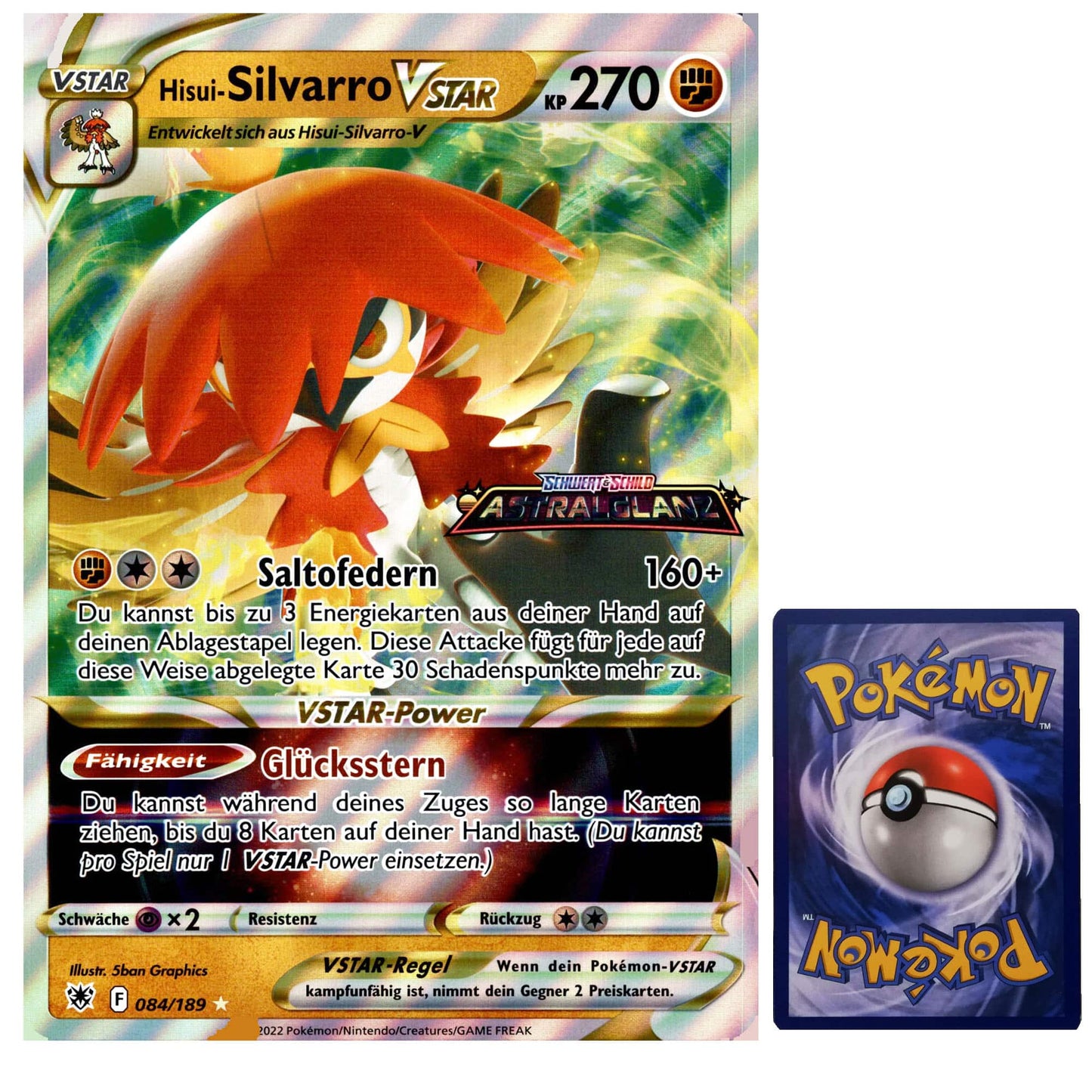 Pokemon Hisui-Silvarro VSTAR XXL 084/189 DE - Sammelkarten