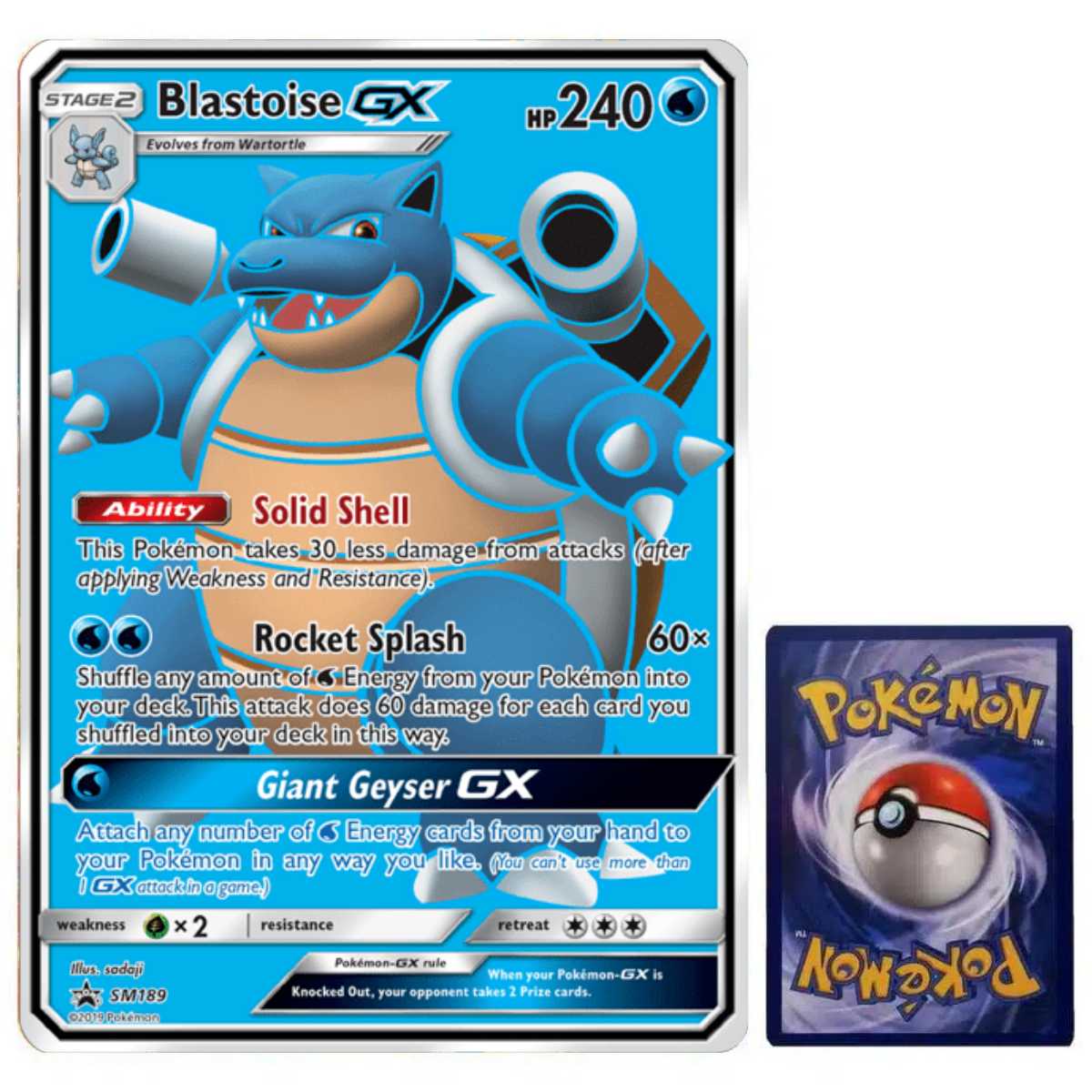 Pokemon Jumbo Karte Blastoise GX XXL SM189 Englisch