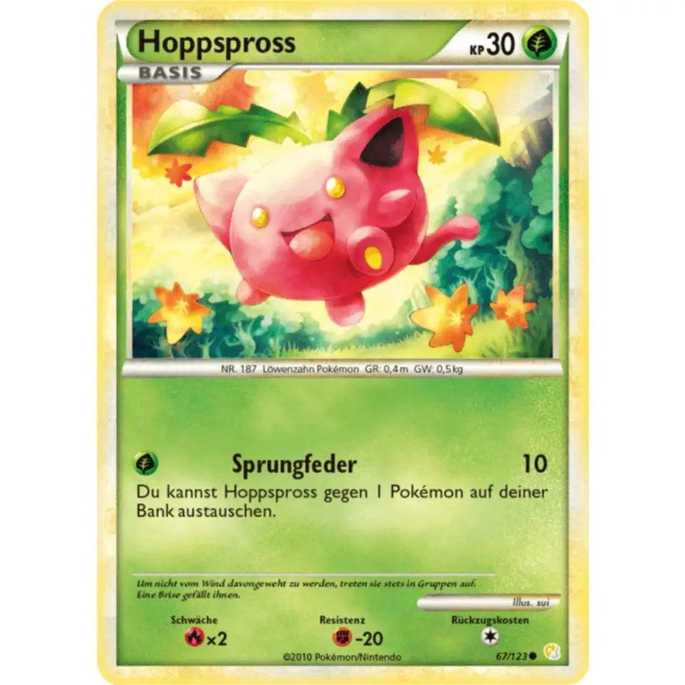 Pokemon Karte Hoppspross 67/123 HeartGold & SoulSilver Deutsch