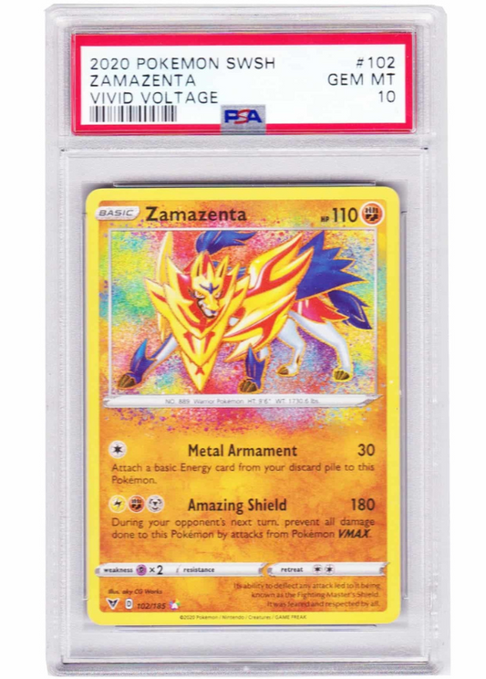 Pokemon Karte PSA 10 Zamazenta #102 Vivid Voltage 2020 SWSH - Sammelkarten