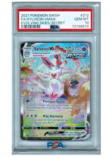 Pokemon Karte Sylveon VMAX 212/203 Evolving Skies Englisch PSA 10 - Sammelkarten