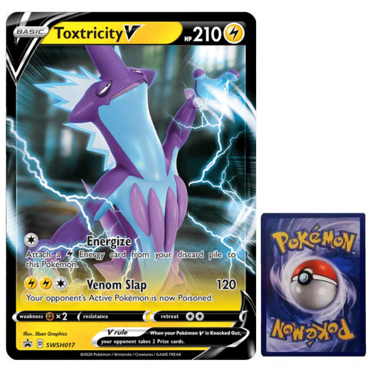 Pokemon Karte Toxtricity V SWSH017 Jumbo Oversized Promo Englisch - Sammelkarten