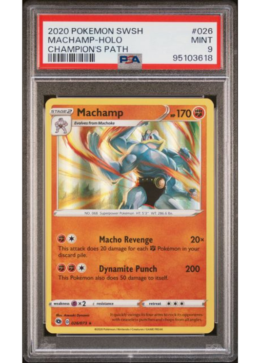 Pokemon Machamp #26 Holo Champions Path PSA 9 - Sammelkarten