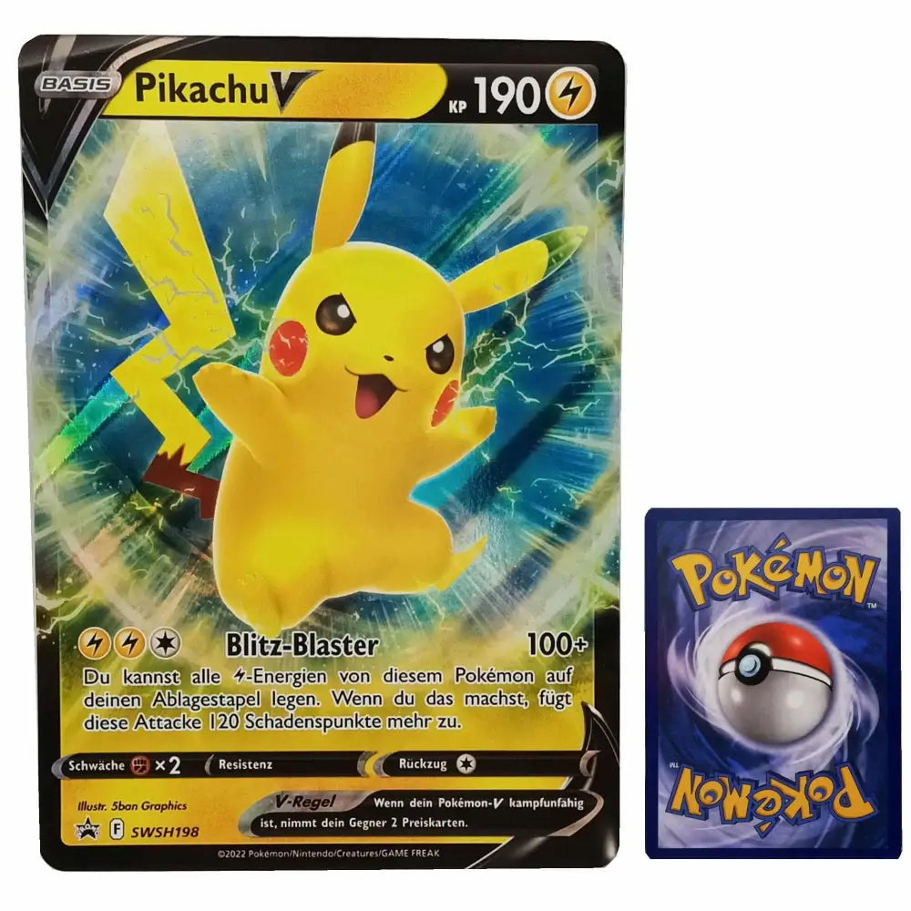 Pokemon Pikachu V XXL Jumbo Karte SWSH198 Deutsch