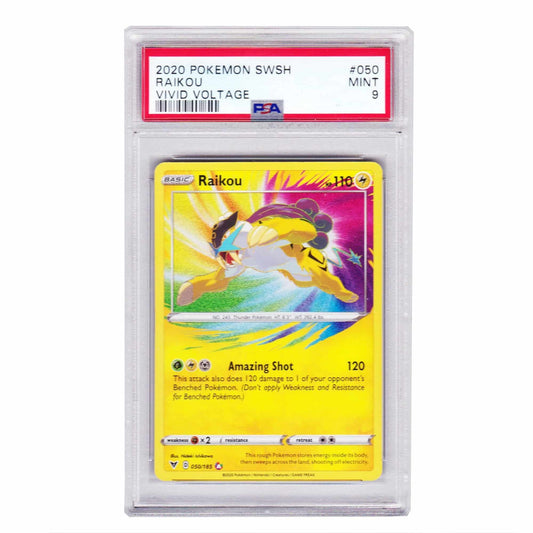 Pokemon PSA 9 Raikou #050 Vivid Voltage 2020 Pokemon SWSH - Sammelkarten