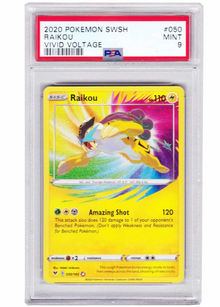 Pokemon PSA 9 Raikou #050 Vivid Voltage 2020 Pokemon SWSH - Sammelkarten