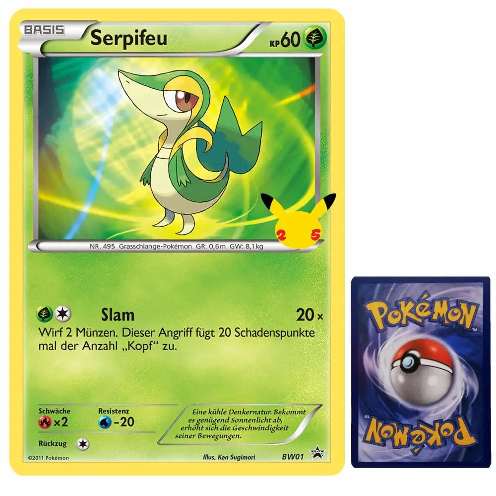 Pokemon Serpifeu Jumbo Karte XXL BW01 Deutsch