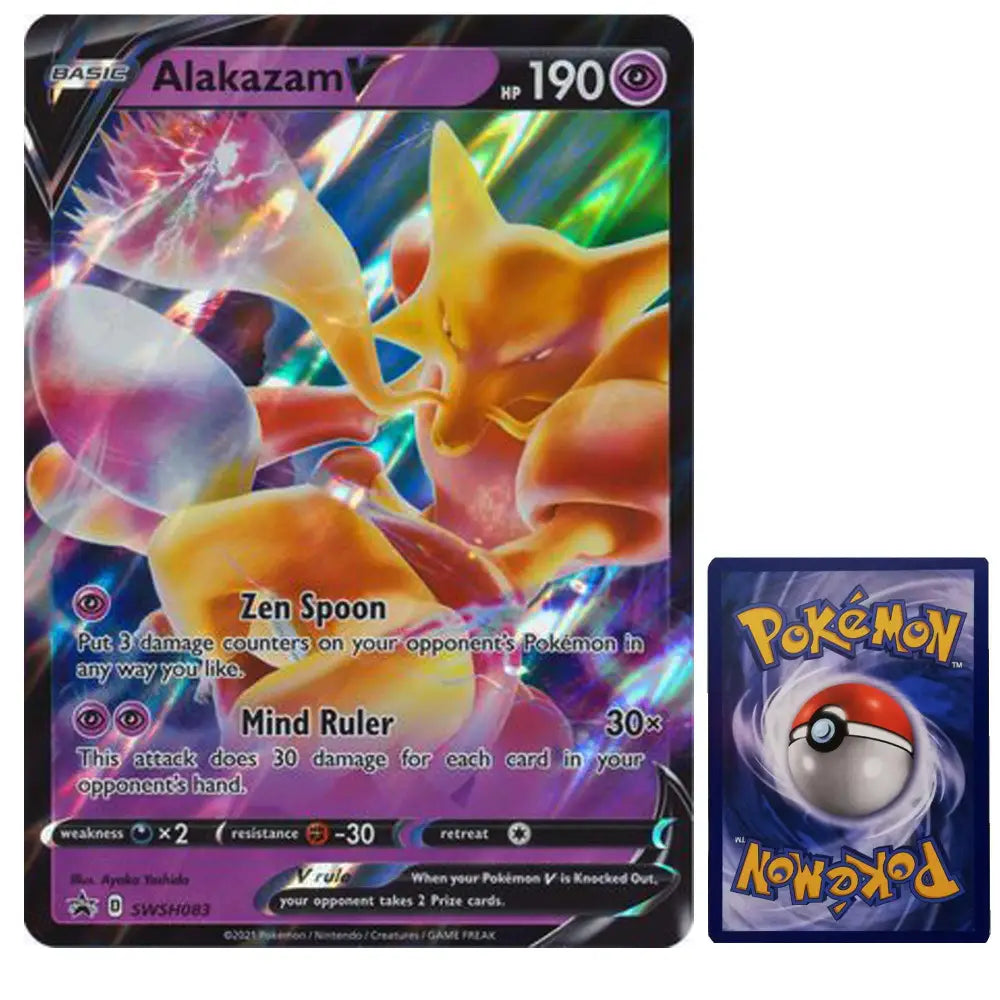 Pokemon XXL Alakazam V Jumbo Karte SWSH083 Englisch