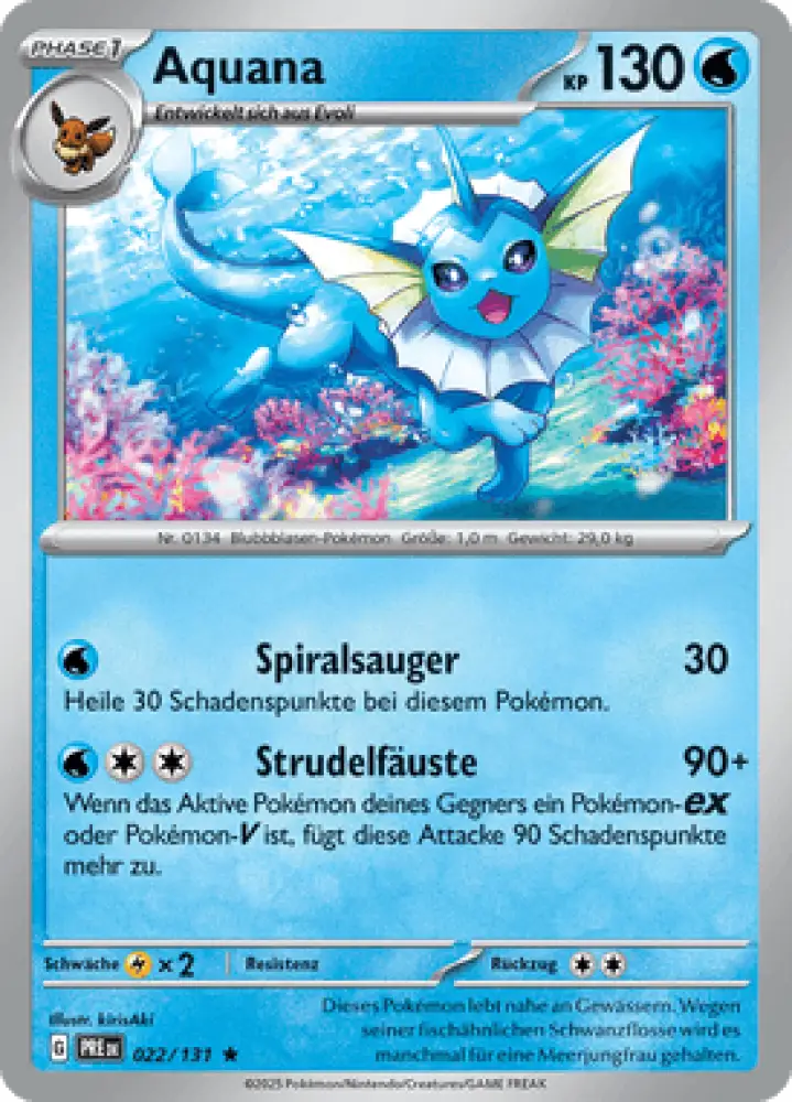 Prismatische Entwicklungen Aquana 022/131 Deutsch - Holo / Near Mint - Sammelkarten