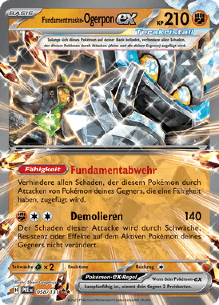 Prismatische Entwicklungen Fundamentmaske-Ogerpon-ex 058/131 Deutsch - Holo / Near Mint - Sammelkarten