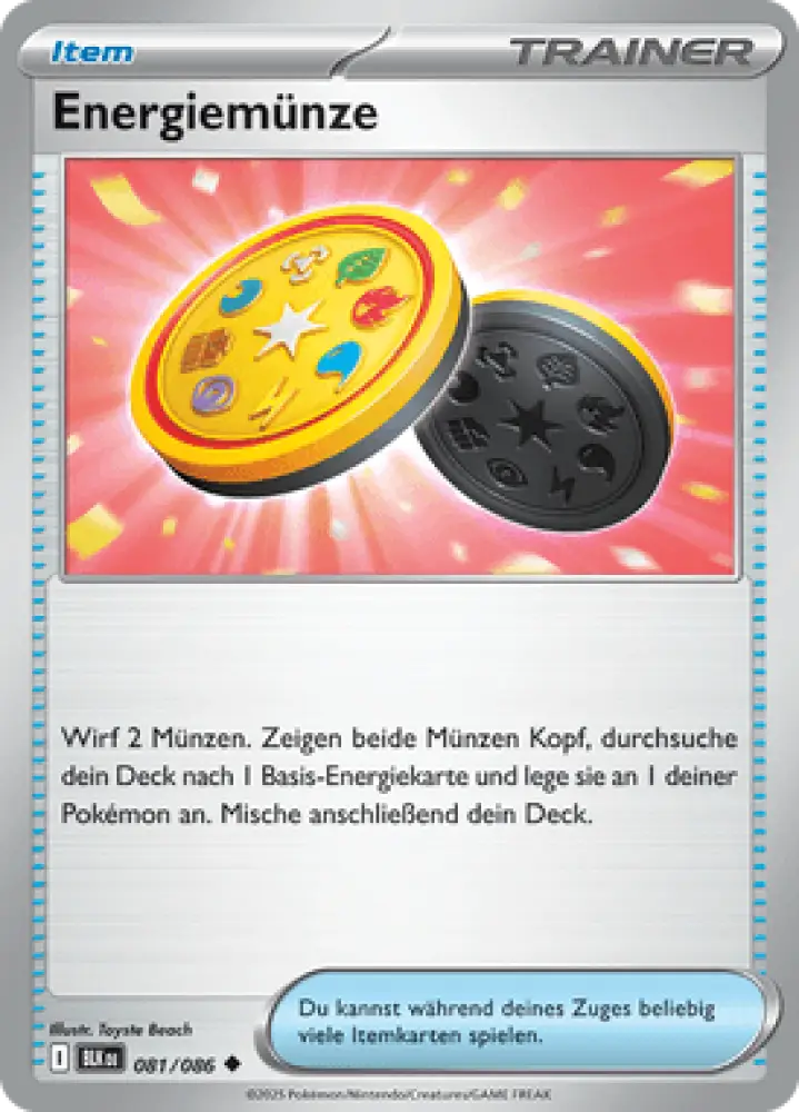 Schwarze Blitze Energiemünze 081/086 Deutsch - Sammelkarten