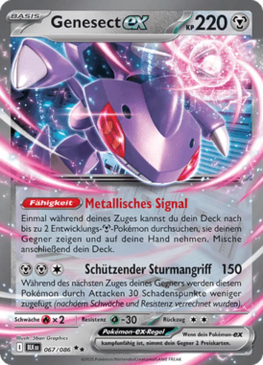 Schwarze Blitze Genesect-ex 067/086 Deutsch - Holo / Near Mint - Sammelkarten