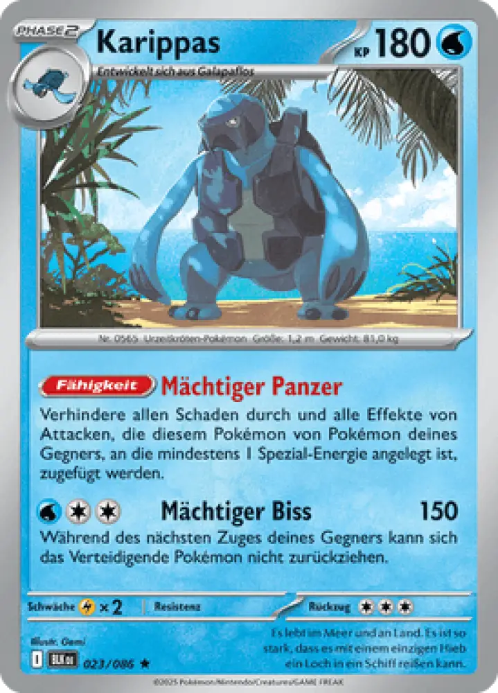 Schwarze Blitze Karippas 023/086 Deutsch - Holo / Near Mint - Sammelkarten