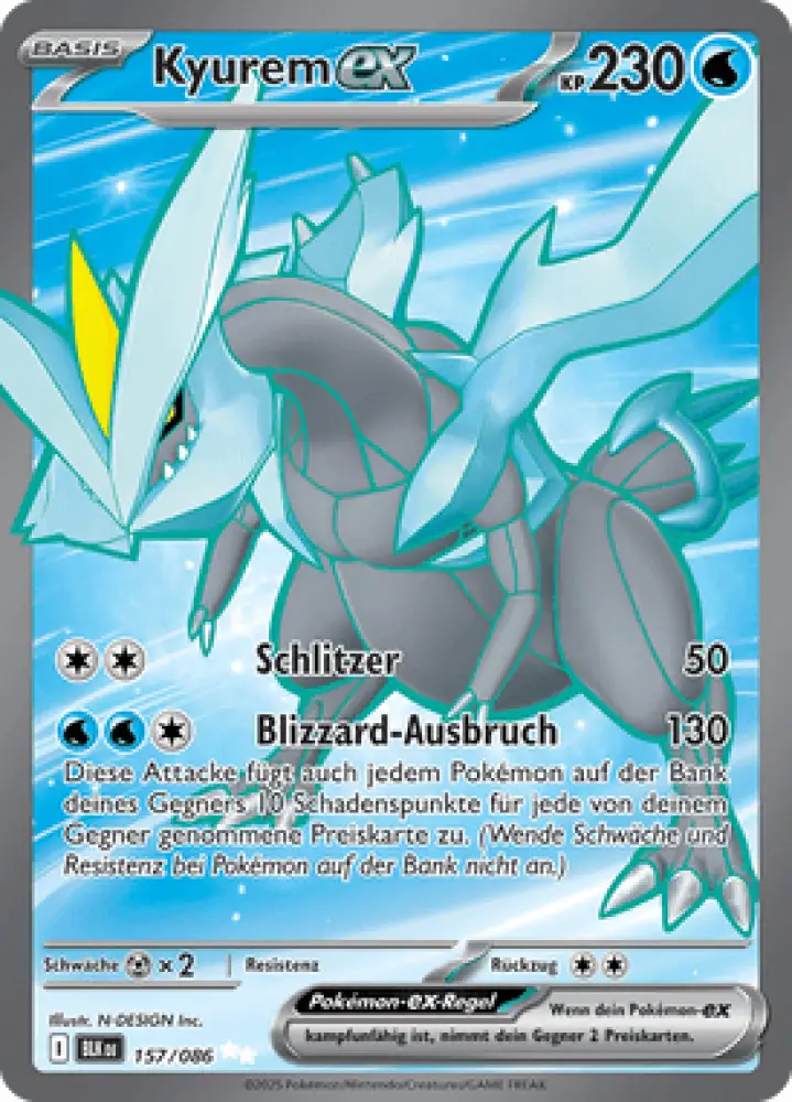 Schwarze Blitze Kyurem-ex 157/086 Deutsch - Sammelkarten