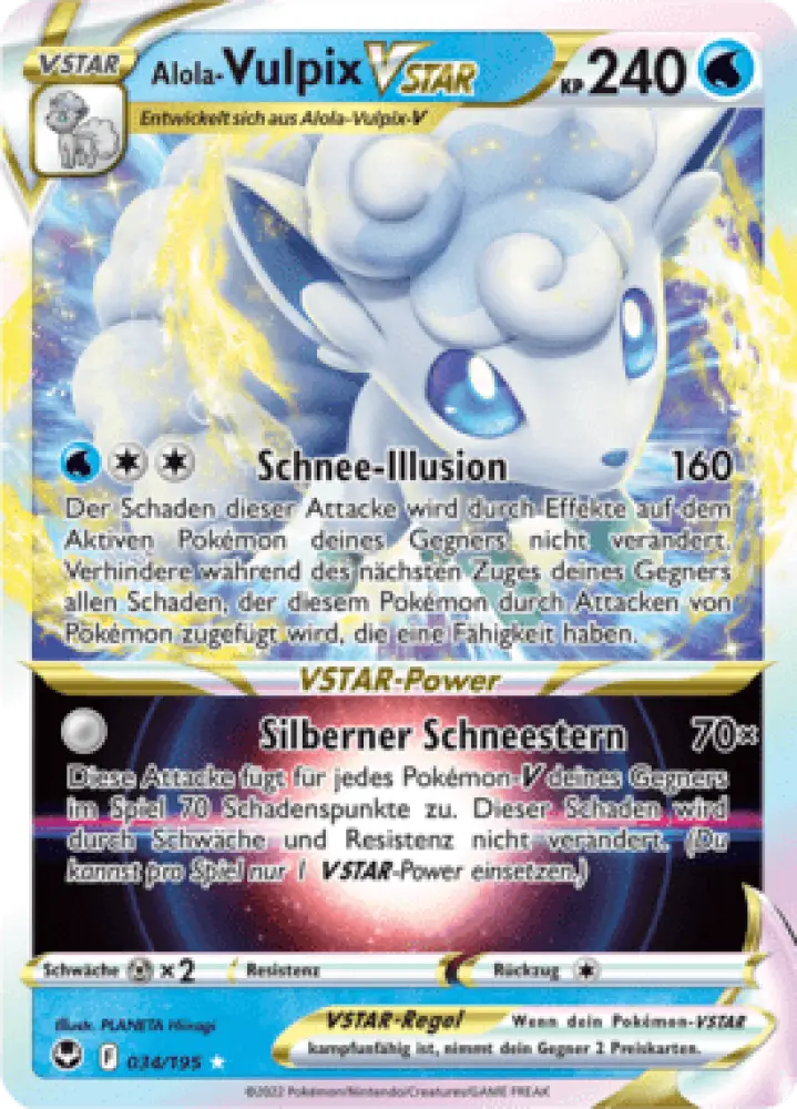 Silberne Sturmwinde Alola Vulpix VSTAR 034/195 Deutsch - Sammelkarten