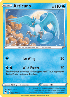 Silver Tempest Articuno 036/195 Englisch - Holo / Near Mint - Sammelkarten